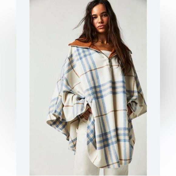 Free People Sweaters - Free People | Woodstock Plaid Poncho - New